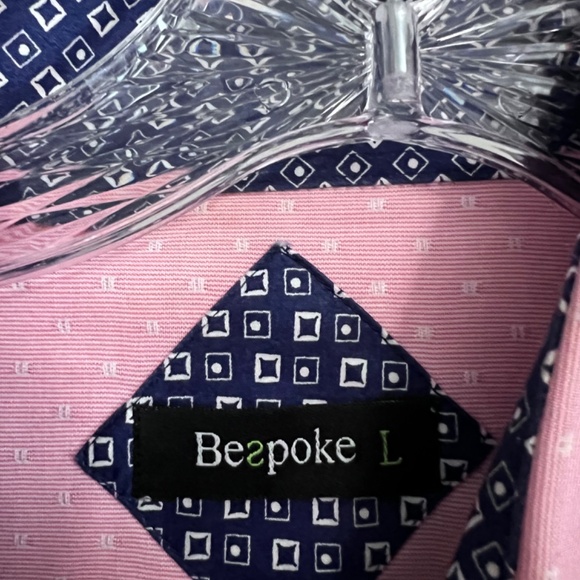 Men's Solid Pink Button Up Long Sleeve Dress Shirt /Size Large - Picture 5 of 7